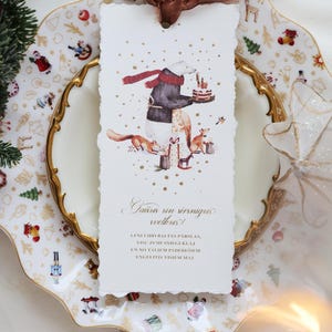 Cartes de Noël uniques faites main magiques des fêtes, Cartes de Noël élégantes et festives, Ensemble de cartes de Noël de luxe, Joyeux Noël, Salutations chaleureuses