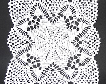 Tapete cuadrado blanco de ganchillo, 28 x 28 cm, artesanía, servilleta hecha a mano, tapete de algodón con encaje