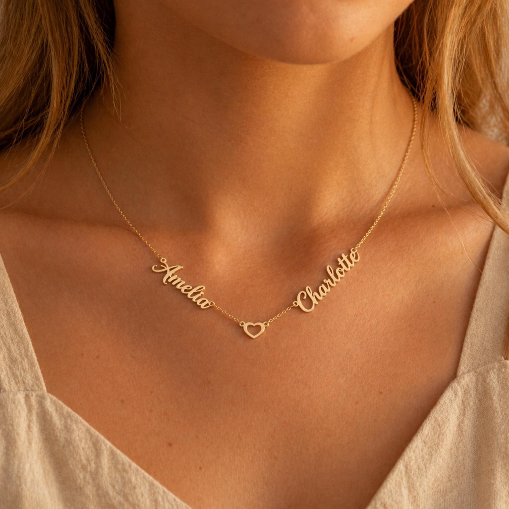 Double Plated Name Necklace - Etsy