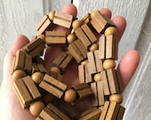 Primitive wooden  vintage necklace  beaded wooden beads bohemian hippie necklace bohemian jewelry primitive necklace bohemian necklace