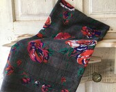 STUNNING JP Collections shawl scarf plaid with colorful roses sheer polyester fabric with fraid edges fashion accessories women 39 s fashion