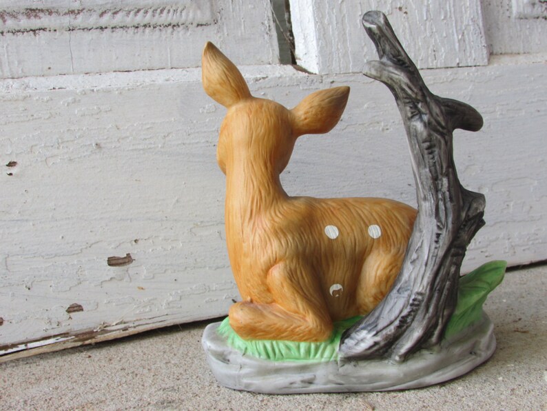 Vintage woodland deer fawn doe statue ceramic whimsical fun | Etsy