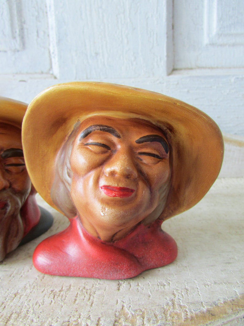 Vintage Ceramic Set of Chinese Couple Figurines | Etsy