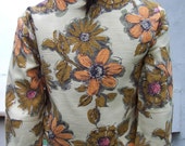 Seventies blouse autumn colors linen truly a beauty