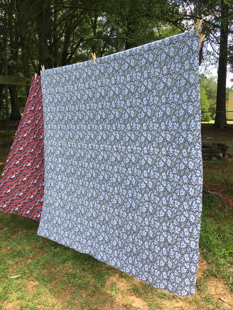 Set of two genuine groovy 1960s70s polyester groovy home decor or apparel easy sewing and washing fabric yardage trevira stretch fabric