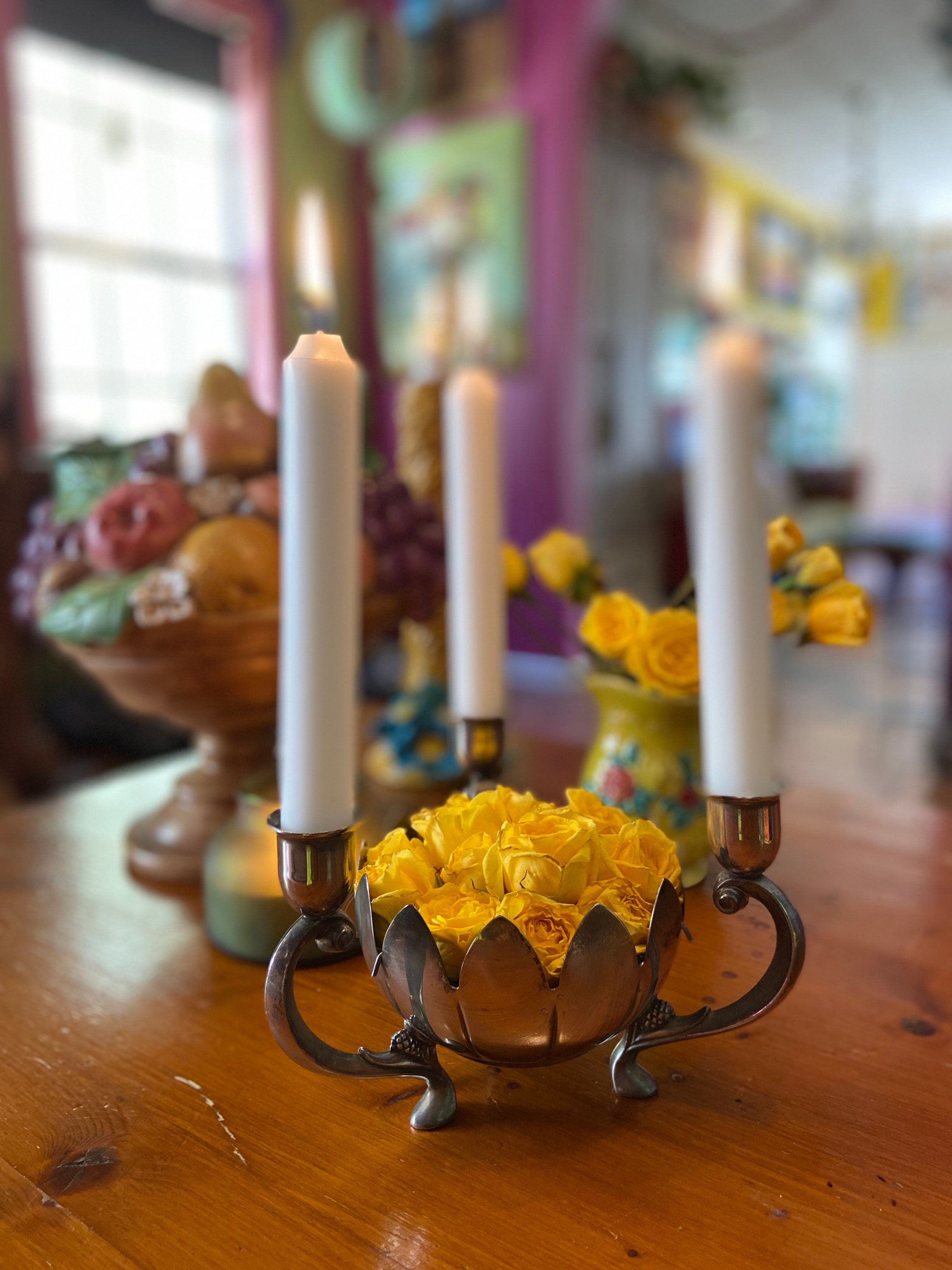 Candle Holder and Flower Frog Metal Silver Plated Home Decor Etsy UK