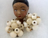 Clip on Earrings Vintage sixties romantic wedding