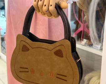 Cat Face Faux Leather Handbag