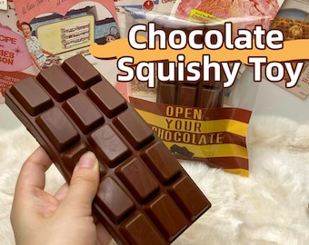 Prank Chocolate Squishy Toy, Sensory Toy for Stress Relief, Kawaii Desk Decor, Unique Gift for Her Him
