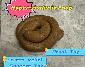 Hyper-Realistic Poop Squishy Toy, Funny Prank Stress Relief Squeeze Toy, Novelty Gag Gift for Friends, Fidget Toy for Adults & Kids