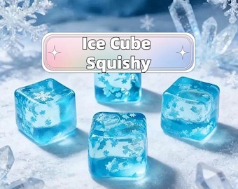 Ice Cube Snowflake Squishy Toy, Slow Rising Stress Relief Fidget Toy, Squeeze Toy for Anxiety, Cute Sensory Toy for Kids & Adults