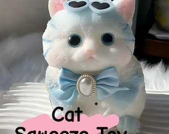 Handmade Cat Squishy Toy, Slow Rebound Stress Relief Toy, Perfect Gift for Cat Lovers & Kids