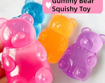 Gummy Bear Squishy Toy, Candy Bear Stress Relief Squeeze Toy, Calming Fidget Gift for Stress Relief, Gift for her