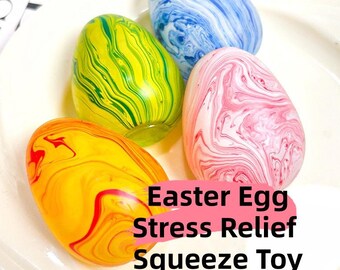 Spring Egg Stress Relief Squeeze Toy, Soft Slow Rise Fidget Pack, Cute Seasonal Sensory Gift for Easter Clearance or Spring Basket
