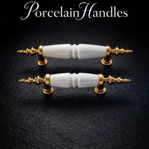 Porcelain Cabinet Knob Ceramic Drawer Knob Vintage Furniture Knob Kitchen Cabinet Handle Single Hole 64mm 96mm