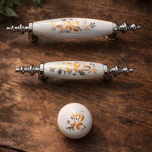 Handmade Porcelain Cabinet Knob 64mm 96mm Single Hole Vintage Drawer Pull Kitchen Cabinet Handle Furniture Hardware