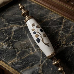 Porcelain Knob,Porcelain Cabinet Handle 64mm Vintage Ceramic Drawer Pull Antique Kitchen Cabinet Knob Furniture Hardware Dresser Handle