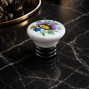 Porcelain Cabinet Knob, Ceramic Drawer Knob, Decorative Furniture Hardware, Kitchen Cupboard Knob, Dresser Knob, Vintage Home Decor