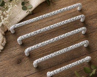 Tirador pintado a mano con patrón de grietas, tirador de armario de lujo, tirador de cajón vintage con revestimiento de esmalte, 96 128 160 192 224 mm