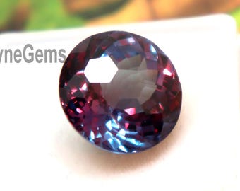AAA Beautiful 10CT Natural Alexandrite Certified Loose Round Cut Mined Alexandrite Color Shifting Stone AAA Gemstone Unheated Genuine Stone