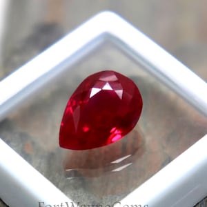 AAA Grade Quality Natural Ruby Pear Cut Faceted Stone From Burma 6.1CT Real Certified Red Ruby Loose Gemstone Jewelry Making Engagement Gift