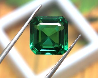 7Ct Radiant Cut Gemstone Natural Green Emerald (10x6mm) – Unheated, Untreated AAA Quality Faceted Emerald Green Stone Ring Size Gem