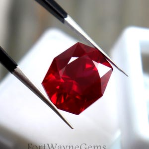 Unheated Untreated AAA Red Ruby Gemstone Loose Octagon Cut Faceted 11.7CT Certified Ruby Amazing Cut & Quality Mined Ruby Ring Size Ruby