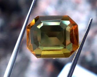 9Carat Emerald Cut Alexandrite Multi Color Gemstone Untreated Alex Brazil Origin Loose Alexandrite Genuine AAA Gemstone (13X11mm)