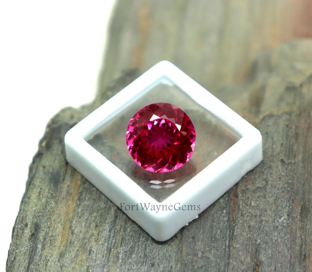 Round Cut Pink Ruby Gemstone, 12.7 Carat AAA Natural Burma Ruby ...