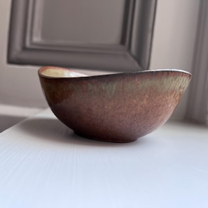 Mid-Century Modern Rörstrand Stoneware Bowl by Gunnar Nylund - Model US Hare's Fur Glaze 1st Sort