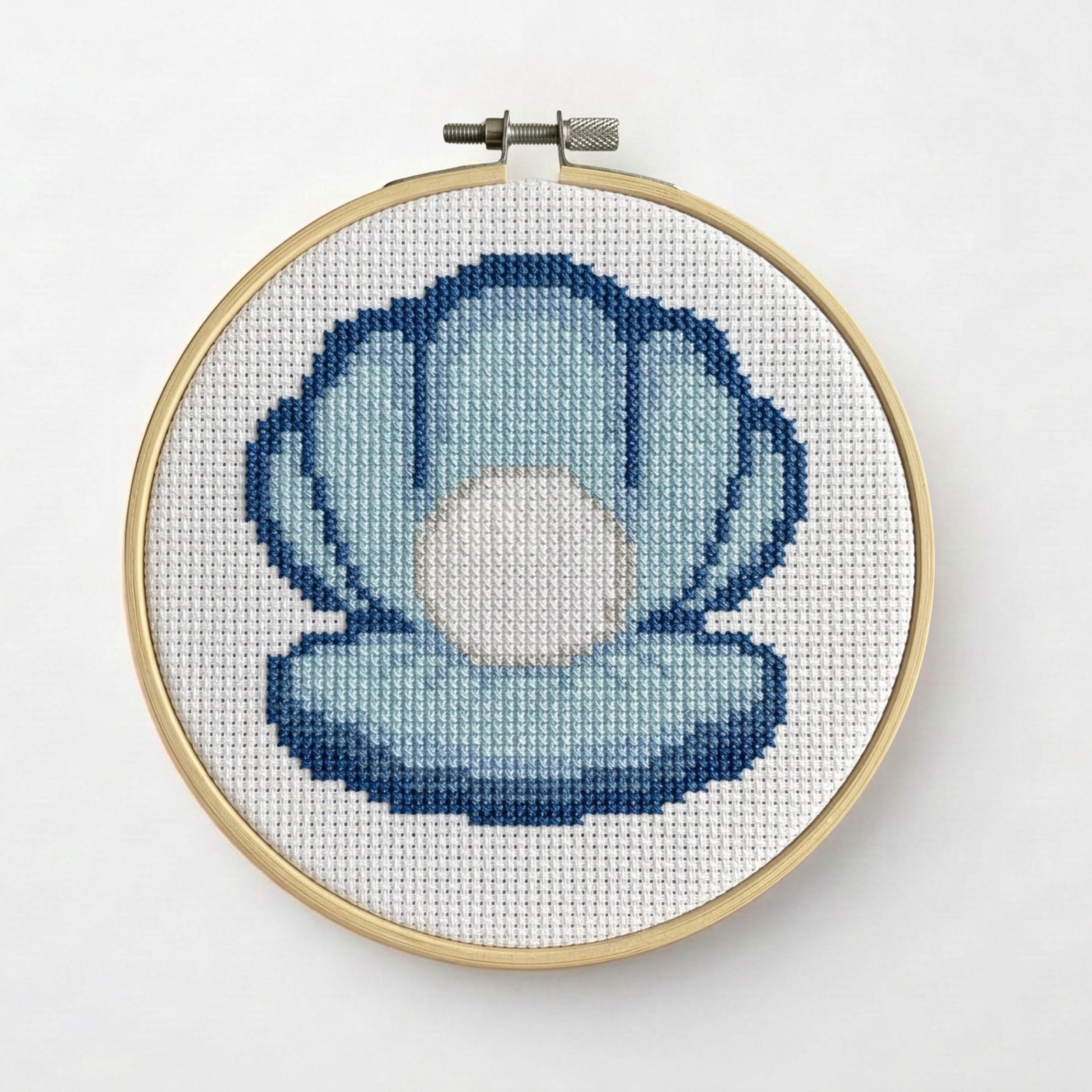 Seashell Cross Stitch Pattern, Ocean Beach Embroidery Design (PDF ...
