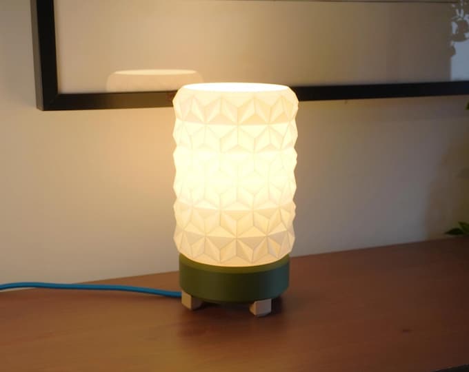 Geometric Indoor Glow Lamp | Japandi Night Lamp with Tripod | PLA 3D Printed Origami Ambient Light