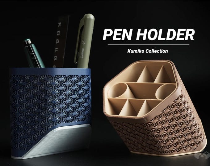 Asanoha Geometric Pencil Holder | Multi-Position Desk Organizer | 3D Printed Japanese Pencil Holder | PLA Office Decor