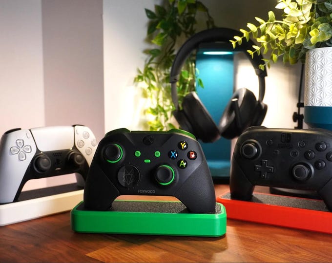 PS5-XBOX-SWITCH 1 & 2 Controller Stand | Modular Base with Interchangeable Covers | 3D Printed PLA Gamer Setup Accessories