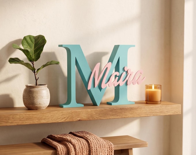 Custom 3D Letter Printed in PLA – Large Decorative Initial for Tables, Weddings, Events or Special Gifts
