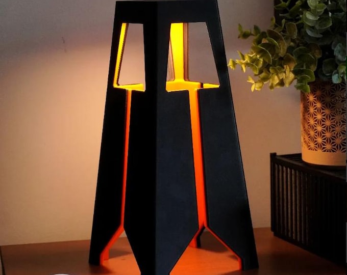 Modern Silhouette Table Lamp | Sculptural Bicolor Ambient Lighting | 3D Printed Nordic Design Night Light |