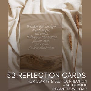 52 Tarjetas de Reflexión – Tarjetas diarias de autorreflexión y atención plena para la claridad, la guía interior y el crecimiento personal (Descarga digital + Guía)