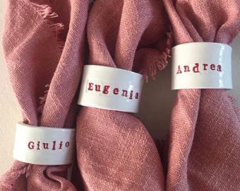 Custom Ceramic Napkin Rings Set