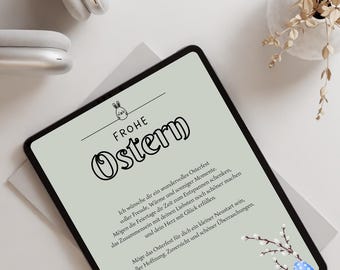Ostergrußkarte zum Verschicken oder Ausdrucken – Fröhliche Ostern, Digital
