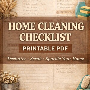 Home Cleaning Checklist Printable | Deep Cleaning Guide PDF | Weekly Cleaning List | Instant Download