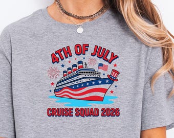 4 juli Cruise Squad 2026-skjorta, patriotisk familjesemester-tröja