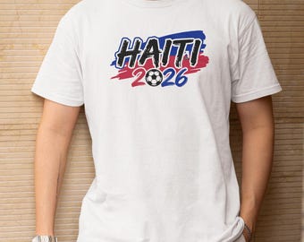 Haiti Flag Animated Tribute for Fans Graphic Tee, Soccer World Tournament Inspired Design, Football Supporters Sports Gift Unisex T-Shirt