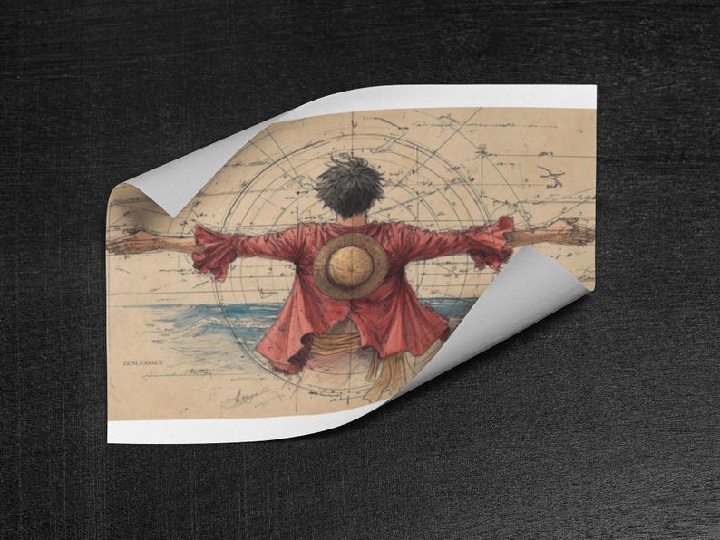 Póster de estilo anime vintage, lienzo impreso de Piratas del Sombrero de Paja, decoración para habitación estilo manga (sin marco) imagen 7