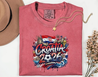 Comfort Colors Croatia 2026 Soccer Shirt, World Tournament Fan Tee