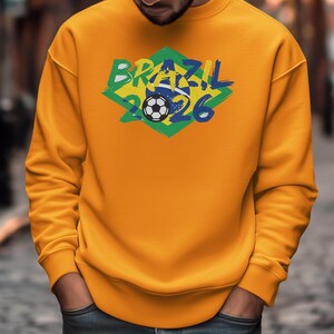 Brazil Flag Soccer Graphic Tee, World Tournament Football Supporters Shirt 画像 8