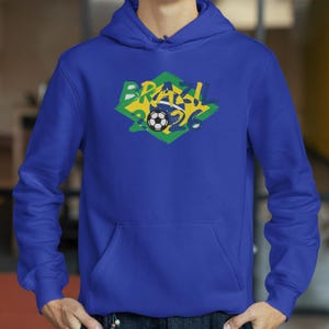 Brazil Flag Soccer Graphic Tee, World Tournament Football Supporters Shirt 画像 9