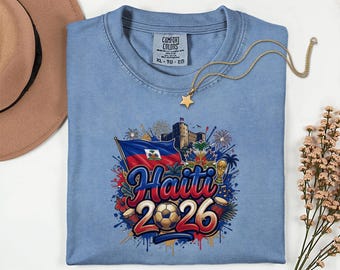 Comfort Colors Haiti 2026 Soccer Shirt, World Tournament Fan Graphic Tee