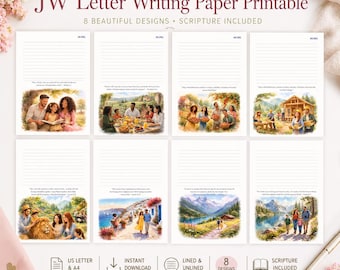 JW Ministry Letter Writing Paper | Scripture Stationery Set (Digital Download)