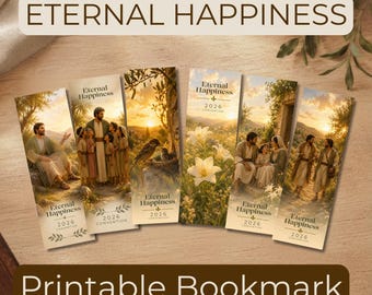 Marcador de Livro Digital "Felicidade Eterna" para Presente da Convenção JW 2026