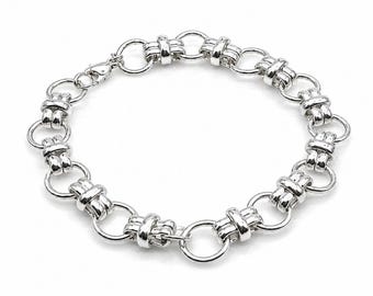 Chunky Sterling Silver Link Bracelet, Modern Chain Jewelry, Minimalist Style